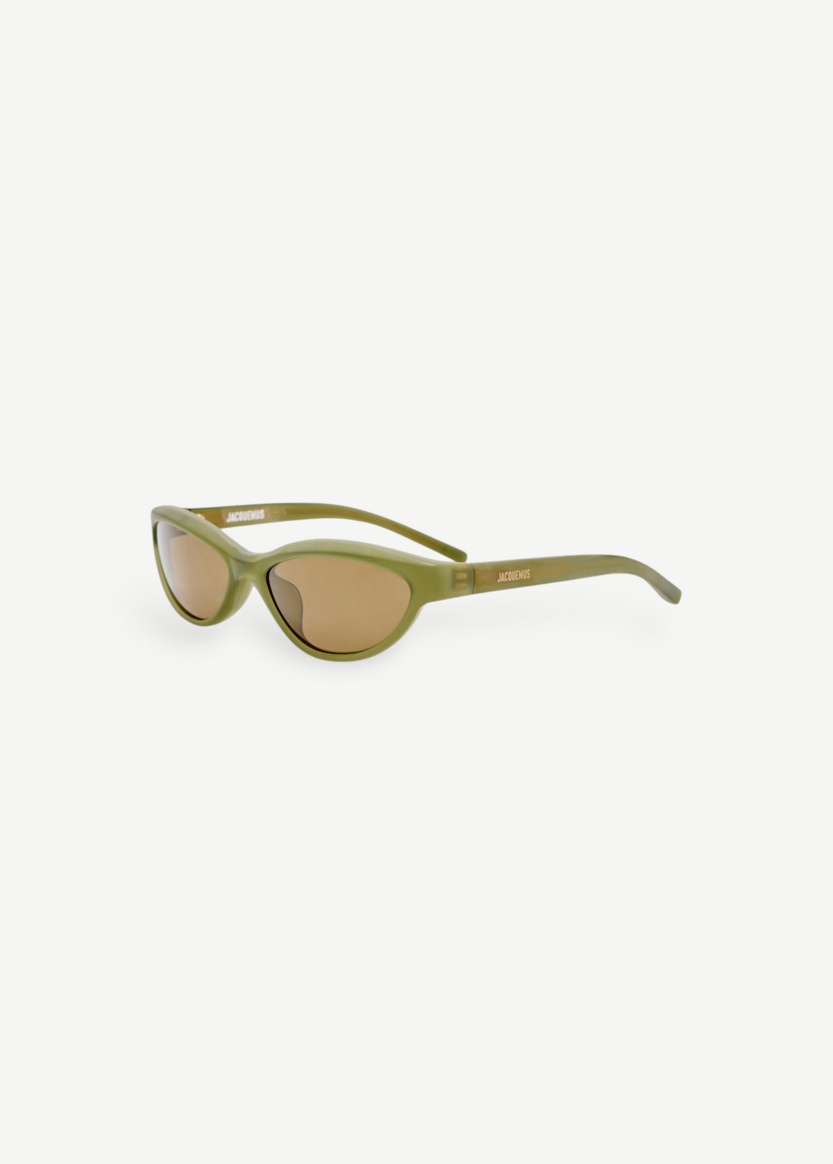 KABE SHOP INC Jacquemus Curvo cat-eye sunglasses in green acetate with brown lenses and gold branding
