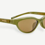 KABE SHOP INC Jacquemus Curvo cat-eye sunglasses in green acetate with brown lenses and gold logo detail
