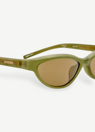 KABE SHOP INC Jacquemus Curvo cat-eye sunglasses in green acetate with brown lenses and gold logo detail