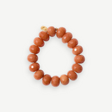 KABE SHOP INC red aventurine beaded stretch bracelet with 18K gold-plated sterling silver accent charm
