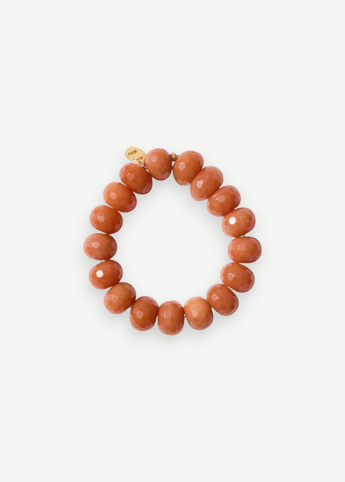 KABE SHOP INC red aventurine beaded stretch bracelet with 18K gold-plated sterling silver accent charm