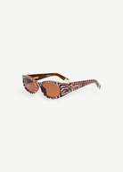 KABE SHOP INC Jacquemus Ovalo sunglasses featuring a brown and white zebra print frame with brown lenses