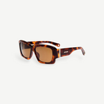 KABE SHOP INC Croisiere rectangular sunglasses in tortoiseshell acetate with brown lenses and gold-tone logo detail.