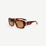 KABE SHOP INC Croisiere rectangular sunglasses in tortoiseshell acetate with brown lenses and gold-tone logo detail.