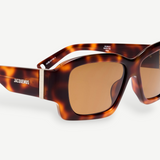 KABE SHOP INC Jacquemus Croisiere rectangular sunglasses in tortoiseshell acetate with brown lenses and metal detail