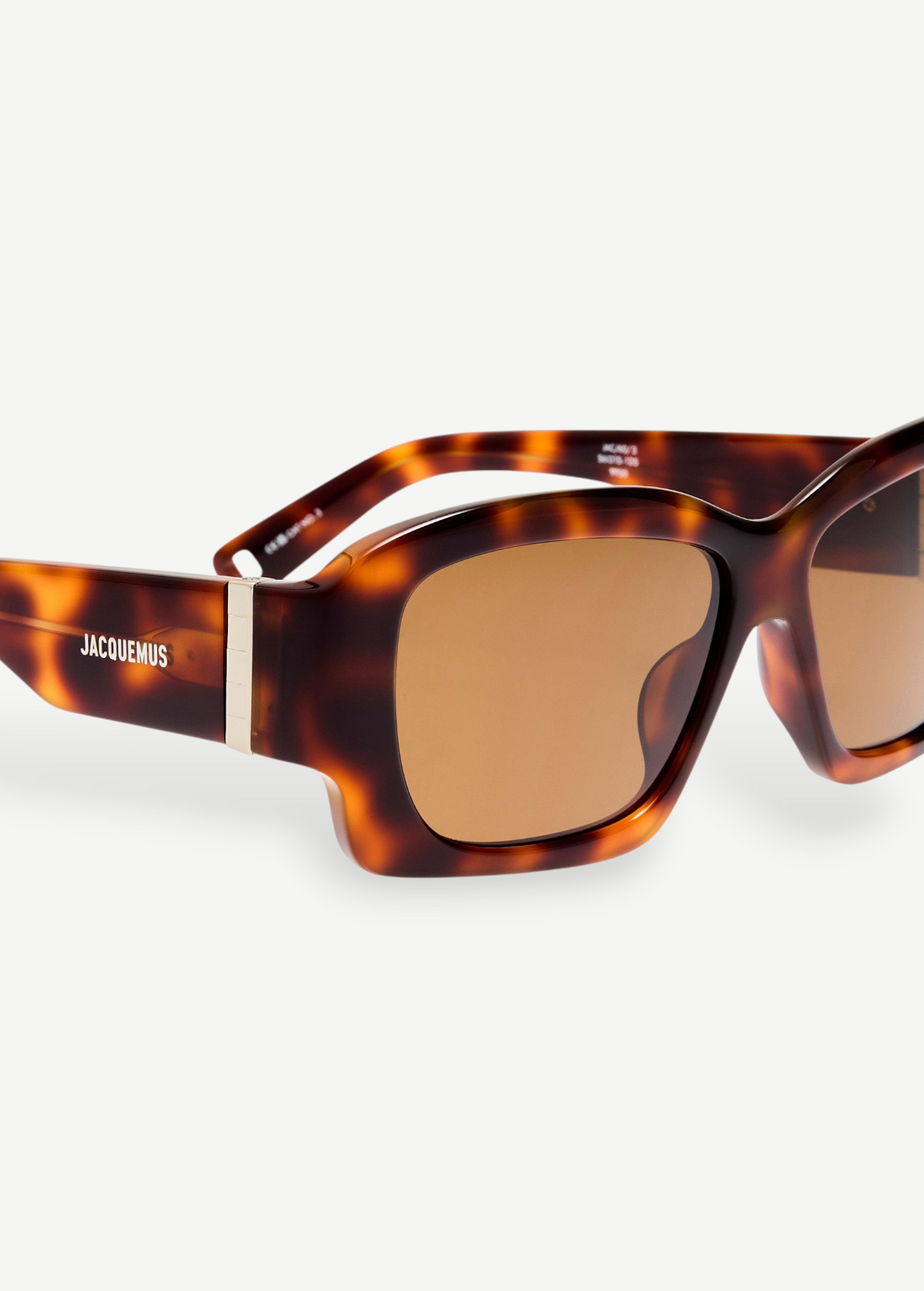 KABE SHOP INC Jacquemus Croisiere rectangular sunglasses in tortoiseshell acetate with brown lenses and metal detail