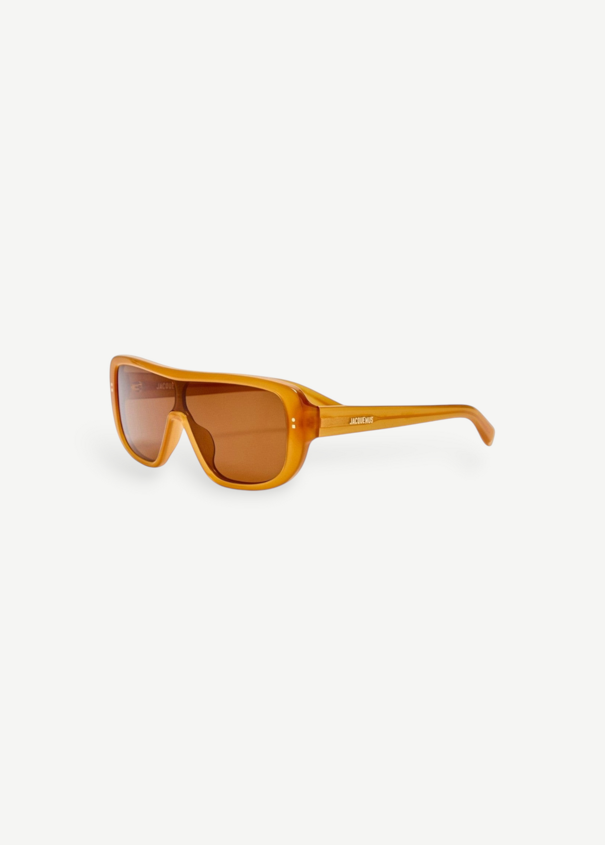 KABE SHOP INC Jacquemus Masco shield sunglasses in caramel acetate with brown lenses and side logo detail