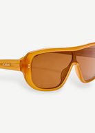 KABE SHOP INC Jacquemus Masco shield sunglasses in caramel acetate with brown lenses and side logo detail