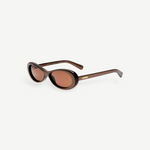 KABE SHOP INC Jacquemus Nuvola oval sunglasses in metallic brown acetate with brown lenses and gold logo detailing