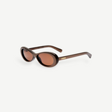 KABE SHOP INC Jacquemus Nuvola oval sunglasses in metallic brown acetate with brown lenses and gold logo detailing