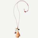 KABE SHOP INC Shell Necklace featuring a large seashell, colorful stone beads, and pearls on adjustable leather cord