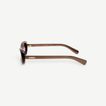 KABE SHOP INC Jacquemus Nuvola sunglasses in metallic brown acetate with oval frames and gold logo detail side view