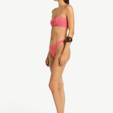 KABE SHOP INC Scene Brief bikini bottom in textured pink fabric with a high-cut leg and slim side profile.