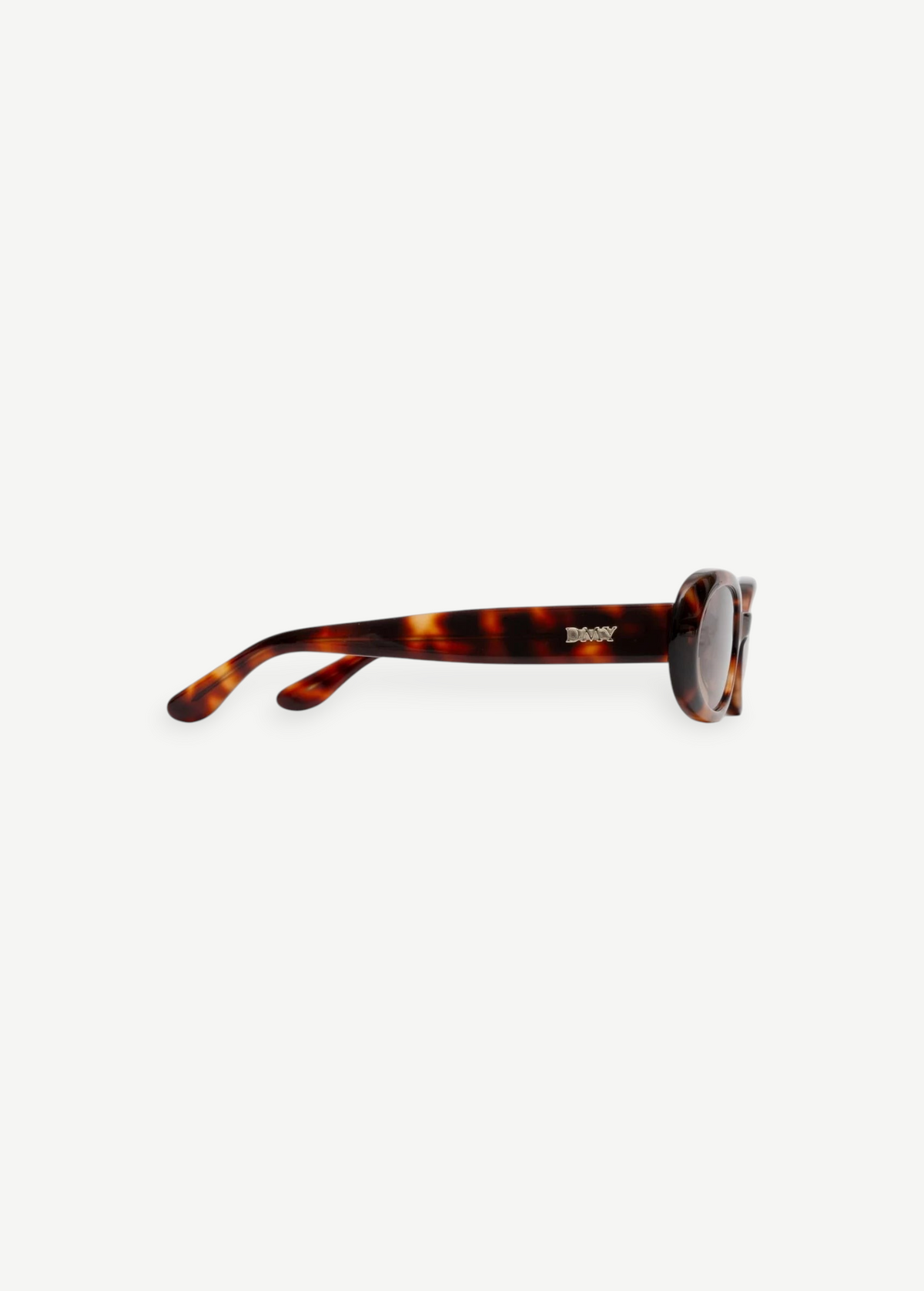 KABE SHOP INC Valentina oval sunglasses in tortoiseshell Italian acetate with gold DMY logo on the temple