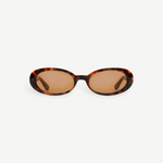 KABE SHOP INC Valentina oval sunglasses in tortoiseshell Italian acetate with brown tinted lenses