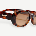 KABE SHOP INC Valentina oval sunglasses in tortoiseshell Italian acetate with brown lenses and gold DMY logo detail
