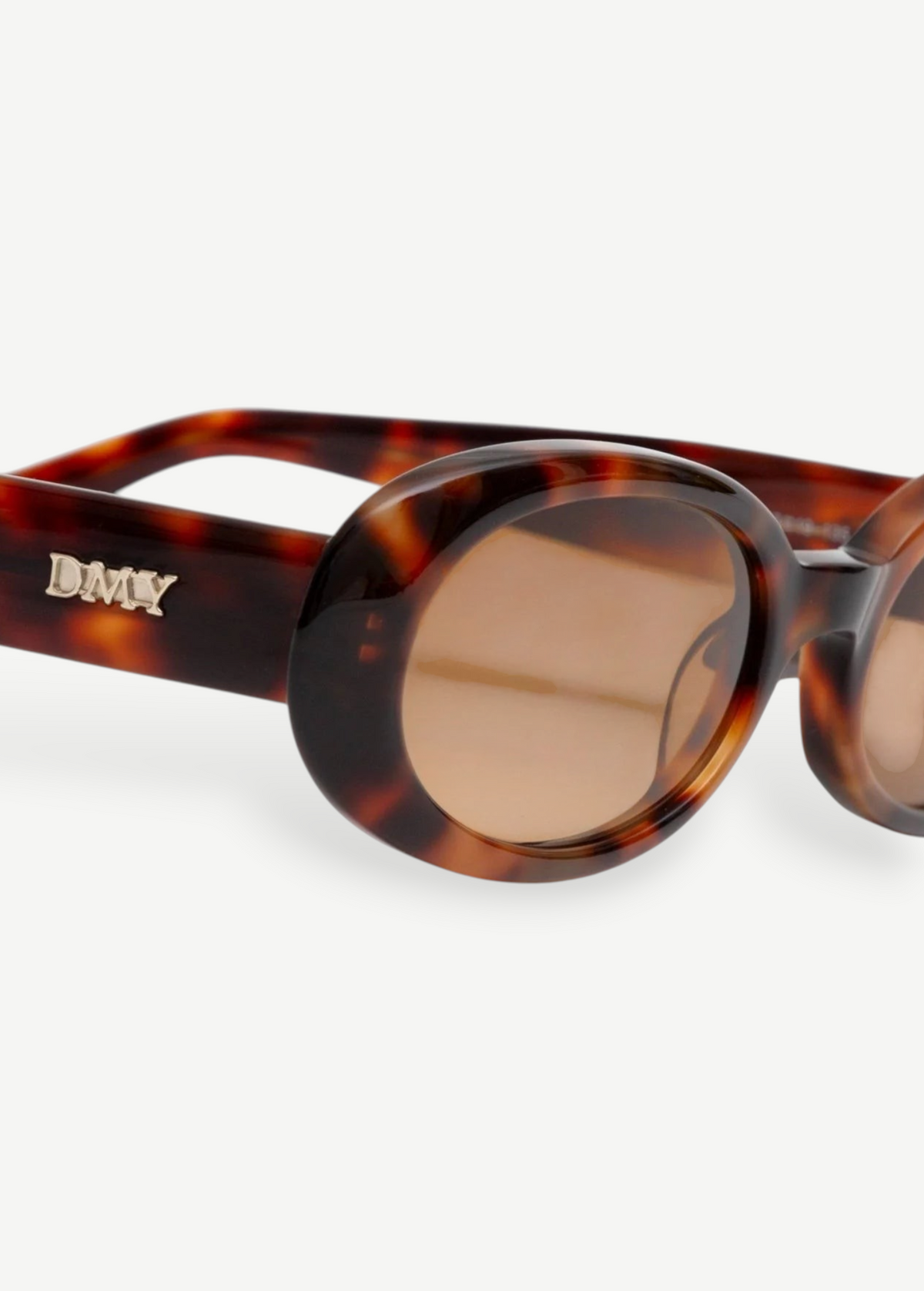 KABE SHOP INC Valentina oval sunglasses in tortoiseshell Italian acetate with brown lenses and gold DMY logo detail