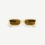KABE SHOP INC Verve rectangular sunglasses with a translucent champagne frame and brown tinted lenses