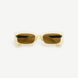 KABE SHOP INC Verve rectangular sunglasses with a translucent champagne frame and brown tinted lenses