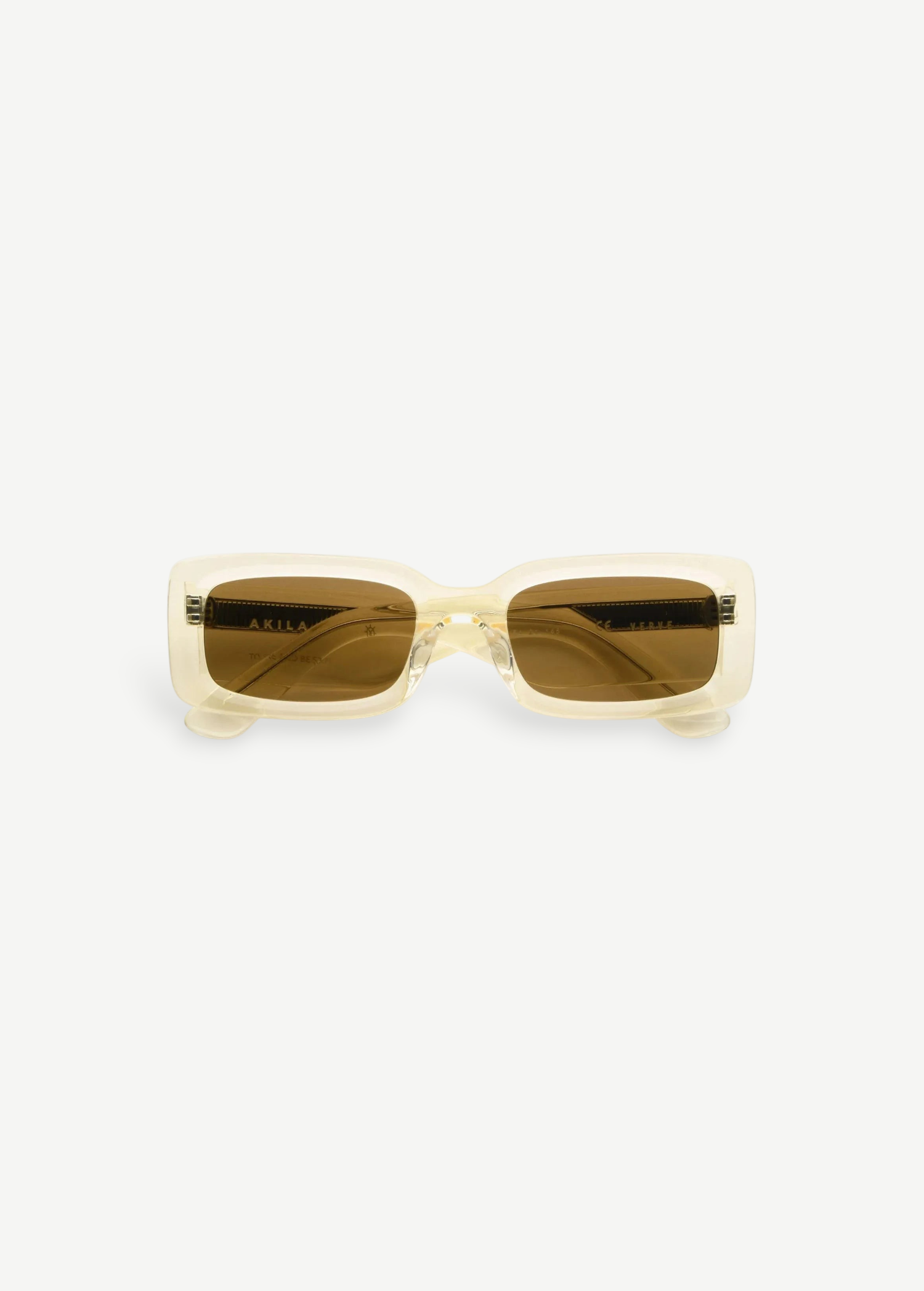 KABE SHOP INC Verve rectangular sunglasses with a translucent champagne frame and brown tinted lenses