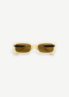 KABE SHOP INC Verve rectangular sunglasses with a translucent champagne frame and brown tinted lenses