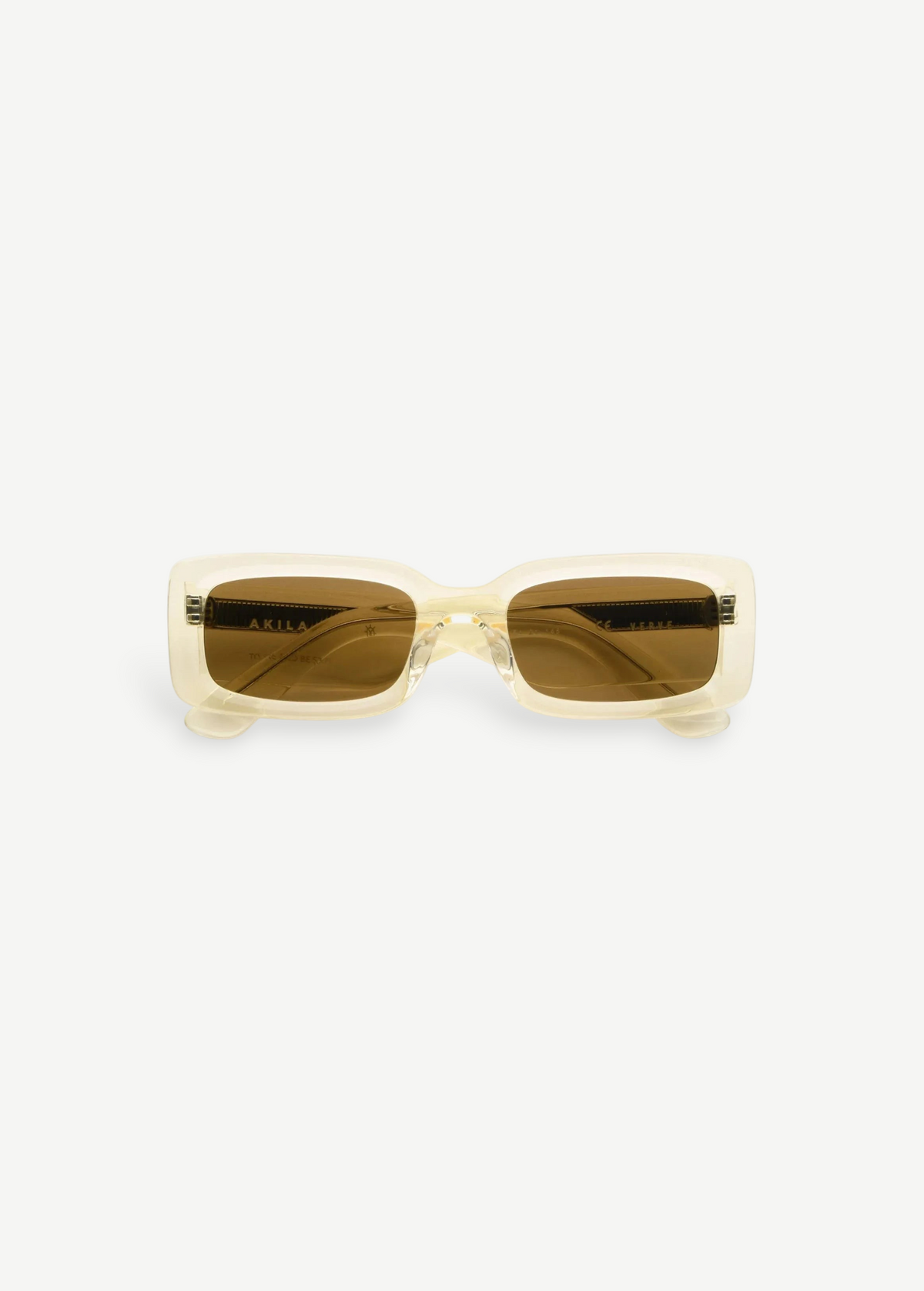 KABE SHOP INC Verve rectangular sunglasses with a translucent champagne frame and brown tinted lenses