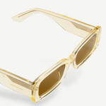 KABE SHOP INC Verve rectangular sunglasses with a translucent yellow frame and brown tinted lenses