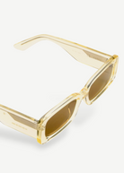 KABE SHOP INC Verve rectangular sunglasses with a translucent yellow frame and brown tinted lenses