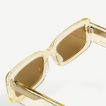 KABE SHOP INC Verve sunglasses featuring a translucent rectangular frame and brown tinted lenses