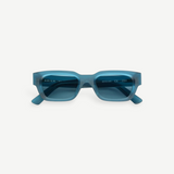 KABE Zed sunglasses featuring a retro-inspired blue translucent wraparound frame from the AKILA RAW collection
